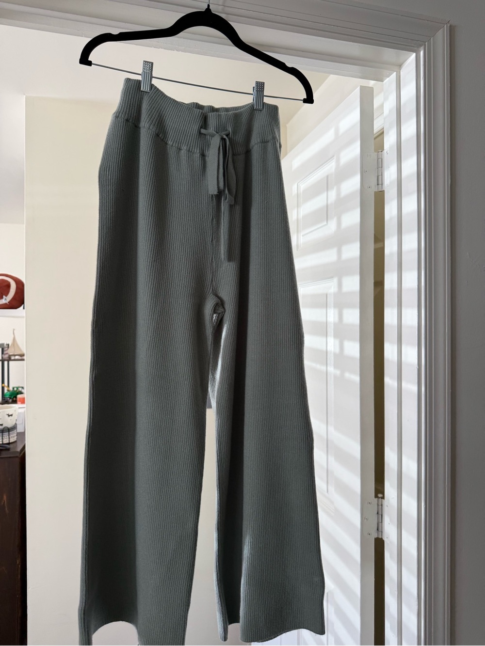 Abercrombie & Fitch Wide-Leg Knit Lounge Pants in Sage (matching tank listed)